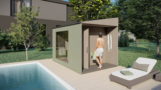 Sauna CLT Premium avec Hammam, Dressing et Grande Terrasse
