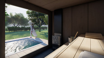 CLT Premium Sauna with Steam room, Dressing room and Big Terrace