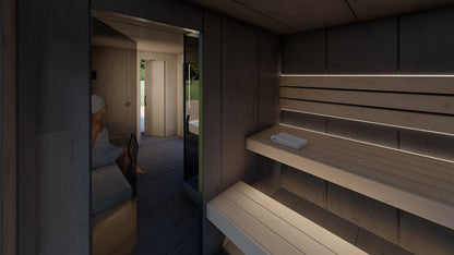 CLT Premium Sauna with Steam room, Dressing room and Big Terrace